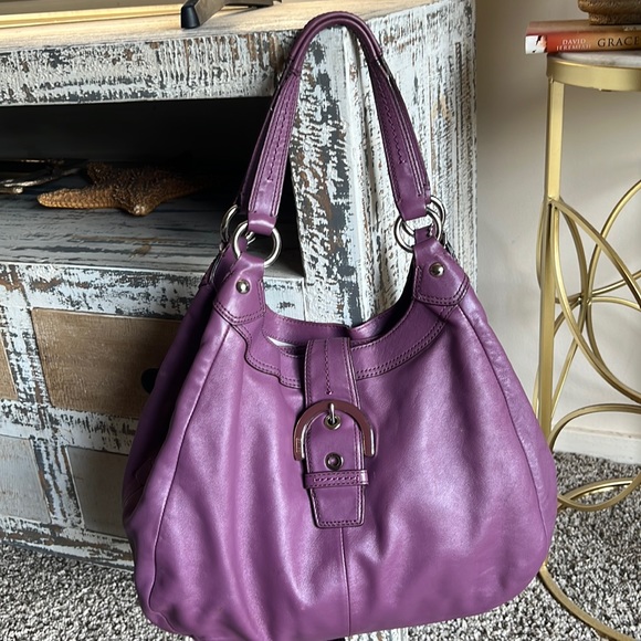 Coach Handbags - Coach Purple Leather Satchel